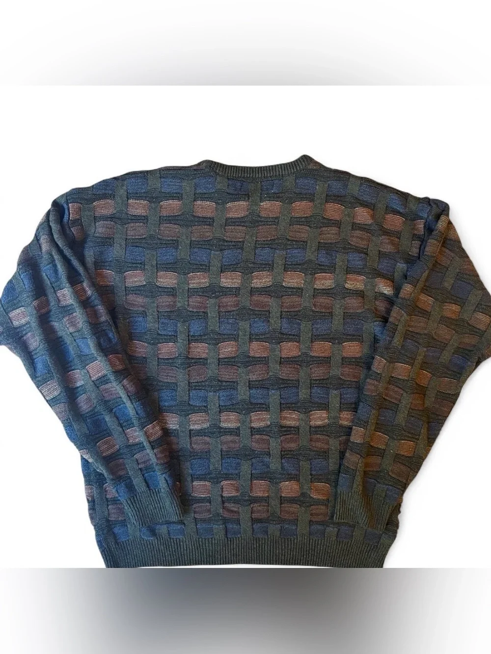 Vtg 90s Gianfranco Ruffini 3D Knit Grandpa Sweater XL